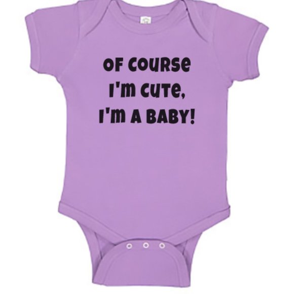 Funny Infant One-Piece Bodysuit For Baby 6 Colors - Picture 3 of 6